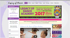 Desktop Screenshot of legacyofdance.com