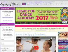 Tablet Screenshot of legacyofdance.com